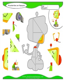 Puzzle Kes Yapıştır Çalışma Sayfaları